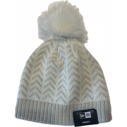 MVK W W Faux Fur Pom Knit Hat 2 CRM OSFM