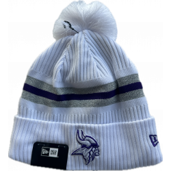 MVK M Stripe Cuff Pom Knit WHT OSFA