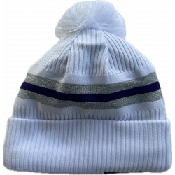 MVK M Stripe Cuff Pom Knit WHT OSFA